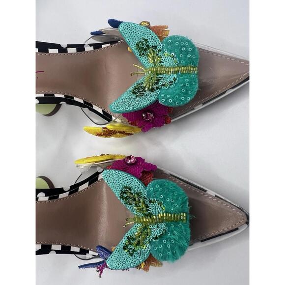 Betsy Johnson Women's Kamilla Butterfly Sequin Vinyl Pumps Size 7  Sassy 4" Heel - Picture 8 of 15